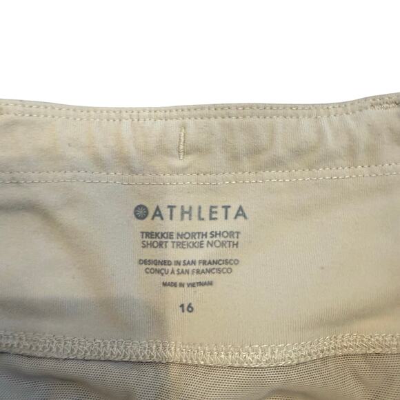 Athleta Women’s Khaki Trekkie North Short, pockets, Size 16 - Picture 5 of 9